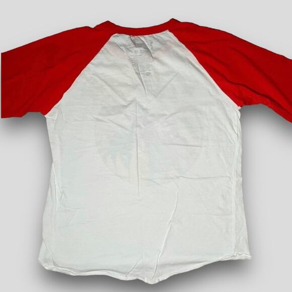 100% STERLING ARCHER PI GRAPHIC T-SHIRT 3/4 RAGLAN BASEBALL SLEEVE ORANGE - M - Picture 2 of 6